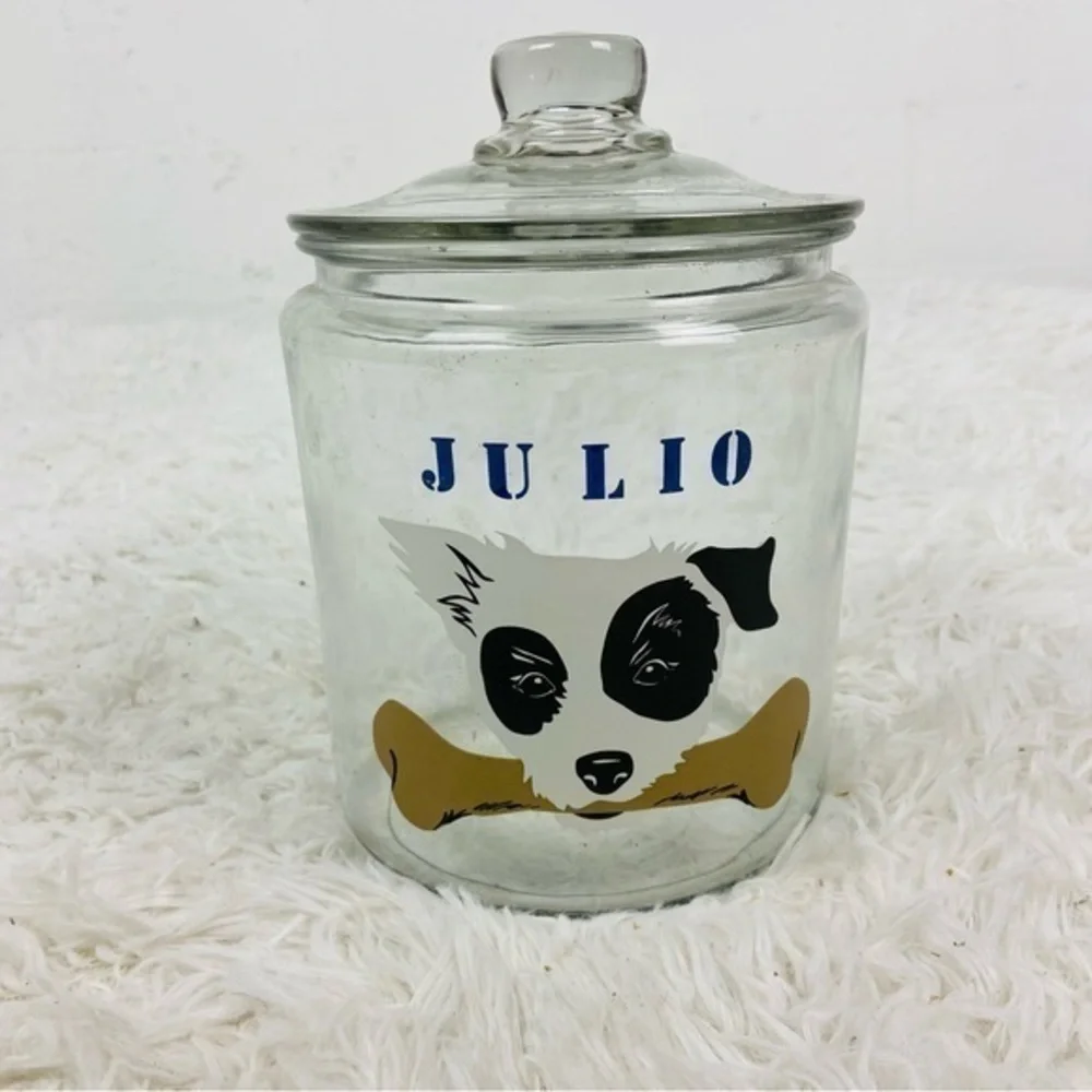UNBRANDED glass dog Julio treats jar for dogs